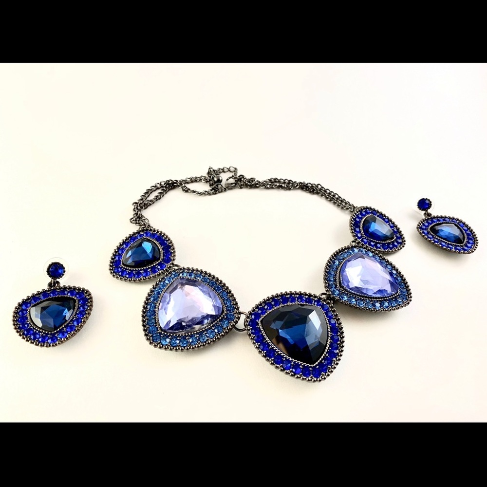 Antique Gemstone Necklace and Earring Set
